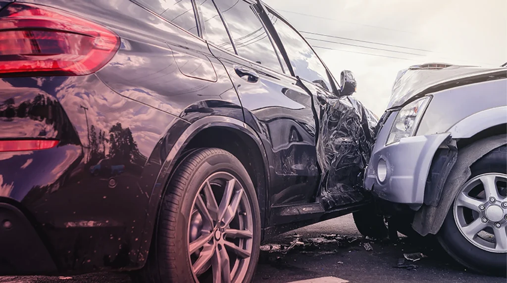 Unfall mit zwei Fahrzeugen.